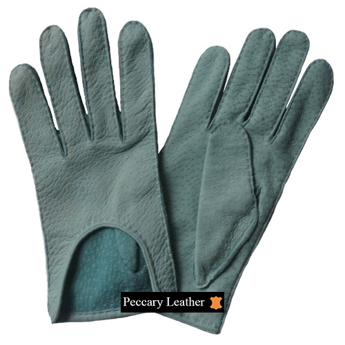 Guantes de Cuero de Peccary Cielo